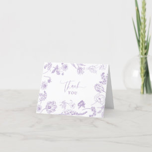 Elegant Lilac Lavender Floral Baby Shower Dankeskarte