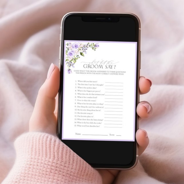 Elegant Lilac Lavender Floral Brautparty Game Einladung (Von Creator hochgeladen)