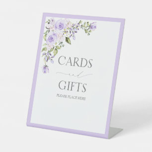 Elegant Lilac Lavender Floral Brautparty Geschenk Sockelschild