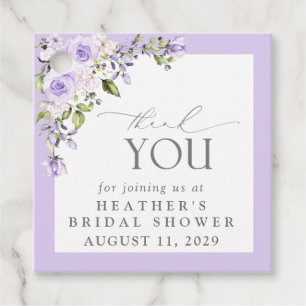 Elegant Lilac Lavender Floral Brautparty Geschenkanhänger