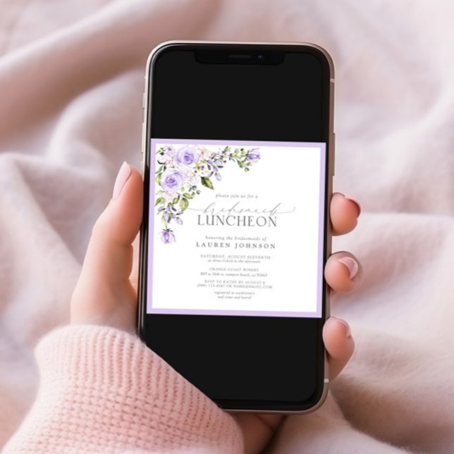 Elegant Lilac Lavender Floral Bridal Luncheon Einladung (Von Creator hochgeladen)
