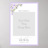 Elegant Lilac Lavender Floral Shower Foto Stand