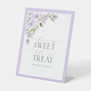 Elegant Lilac Lavender Floral Shower Sweet Leckere Sockelschild