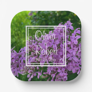 Elegant Lilac Lavender lila Blumenhochzeit Pappteller