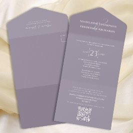 Elegant Lilac Lavender Modern UAWG All In One Einladung