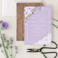 Elegant Lilac Lavender Rustic Wood Lace Hochzeit