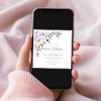 Elegant Lilac Lavender Virtual Brautparty Invit