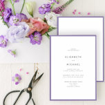 Elegant Lilac Lavender & White Typografy Wedding Einladung<br><div class="desc">Eine wunderschöne typografische Hochzeitseinladung für einen Sommer oder eine Hochzeit im Herbst! Dieses schöne, elegante Design besticht durch einen lila Lavendelrand, der eine weiße Einladung umgibt, mit moderner Typografie in weichem Offschwarz. Ein einfaches, minimalistisches Design. Vielen Dank für die Unterstützung unseres kleinen Unternehmens, wir wissen es wirklich zu schätzen! Wir...</div>