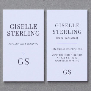 Elegant Lilac Lila Simple Minimal Monogram Chic Visitenkarte