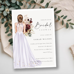 Élégant Lilac Mariage Gown Invitation Fête des mar