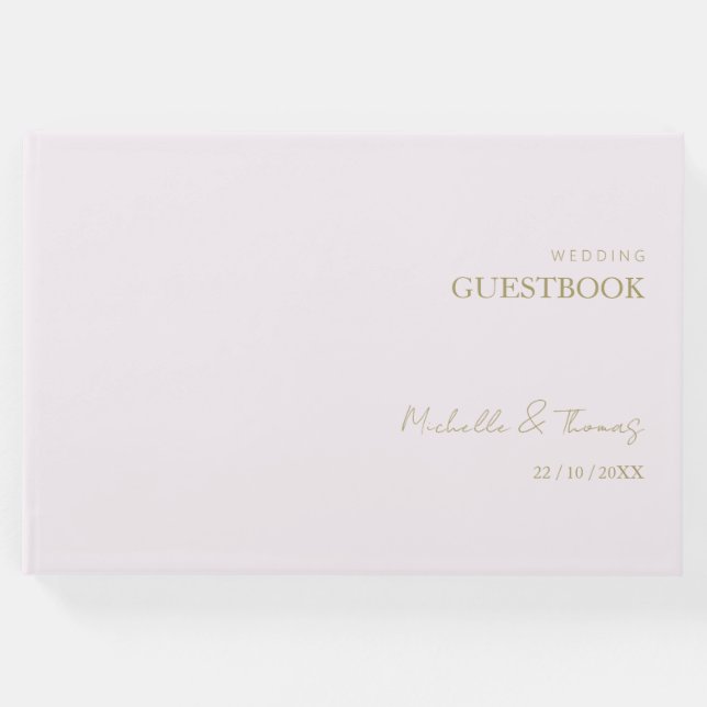 Elegant Lilac Minimalistisch Gästebuch (Vorderseite)