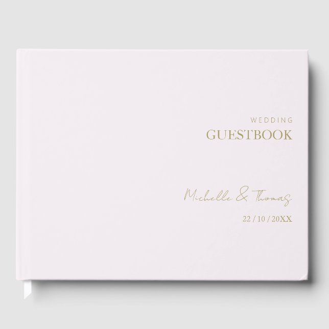 Elegant Lilac Minimalistisch Gästebuch (Vorderseite)