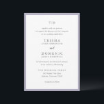 Elegant Lilac Monogram Modern Wedding Einladung<br><div class="desc">Moderne Hochzeitseinladungen mit einem sauberen Design mit Serif- und Script-Schriftart.</div>
