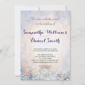 Elegant Lilac Nature Wedding Einladung
