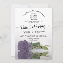 Elegant Lilac oder Dusty Lila Rose Virtual Wedding Einladung