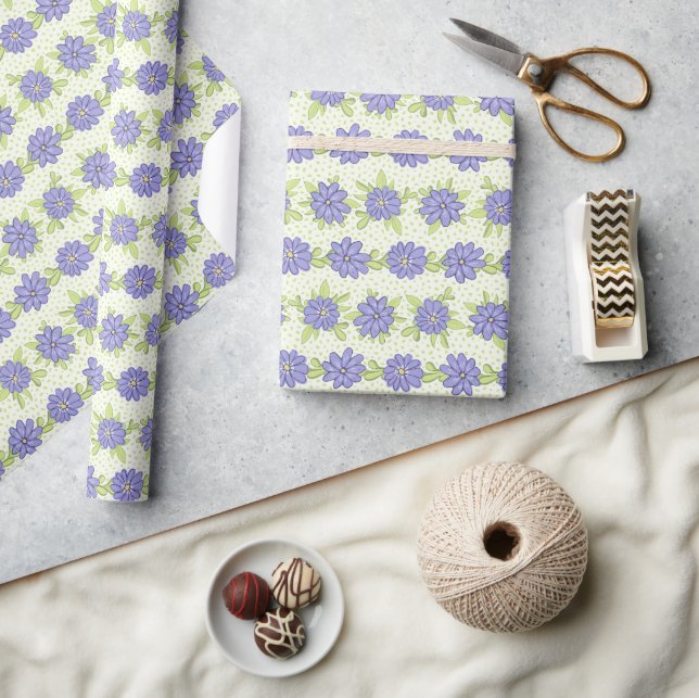 Elegant Lilac Purple Flowers Spring Floral Geschenkpapier (Kunsthandwerk)