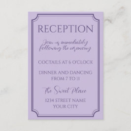 Elegant Lilac Script Wedding Begleitkarte