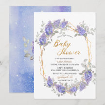 Elegant Lilac Watercolor Blume Babydusche