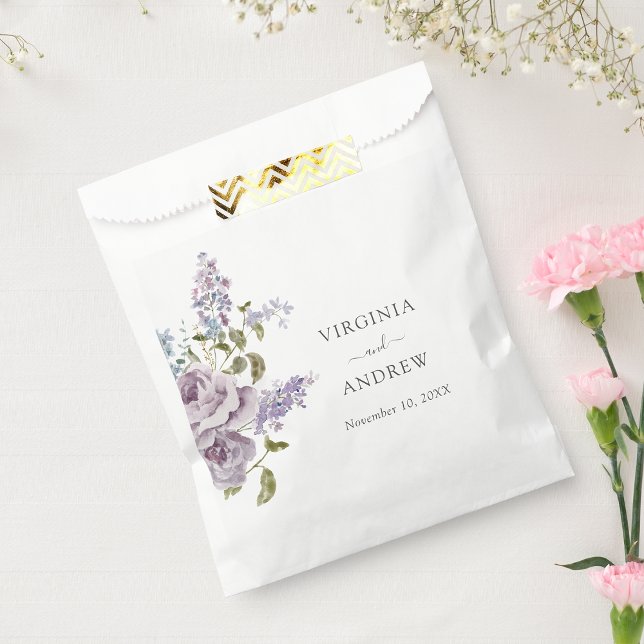 Elegant Lilac Wedding Geschenktütchen (Elegant Lilac Wedding Favor Bag by Painted Paperie
)