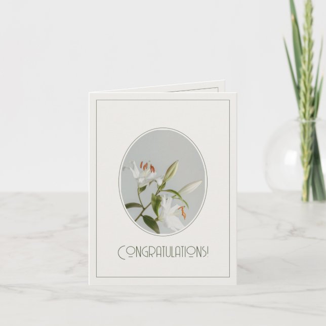 Elegant lilly vintage Congratulations Karte (Vorderseite)