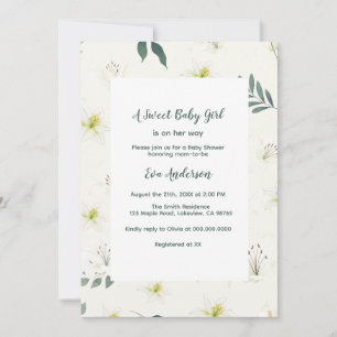 Elégant Lily Baby shower Invitation