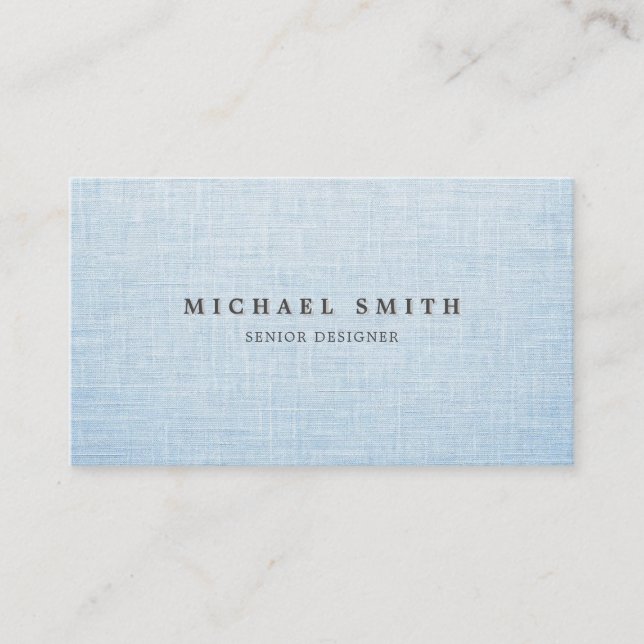 Elegant Linen Texture Business Card Visitenkarte (Vorderseite)