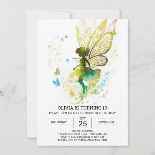 Elegant Little Fairy Birthday Einladung