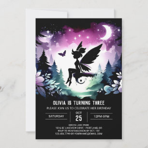 Elegant Little Fairy Birthday Einladung
