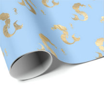 Elegant Little Mermaid Blue und Metallic Gold