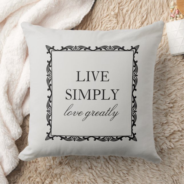 Elegant Live einfach zu zitieren Silver Gray Kissen (Decke)