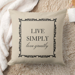 Elegant Live Zitat Almond Cream Kissen