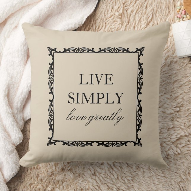 Elegant Live Zitat Almond Cream Kissen (Decke)