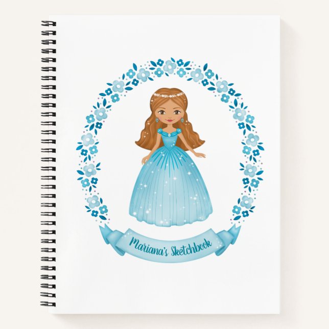 Elégant Livre de croquis Monogramme Artiste Bleu F (Devant)