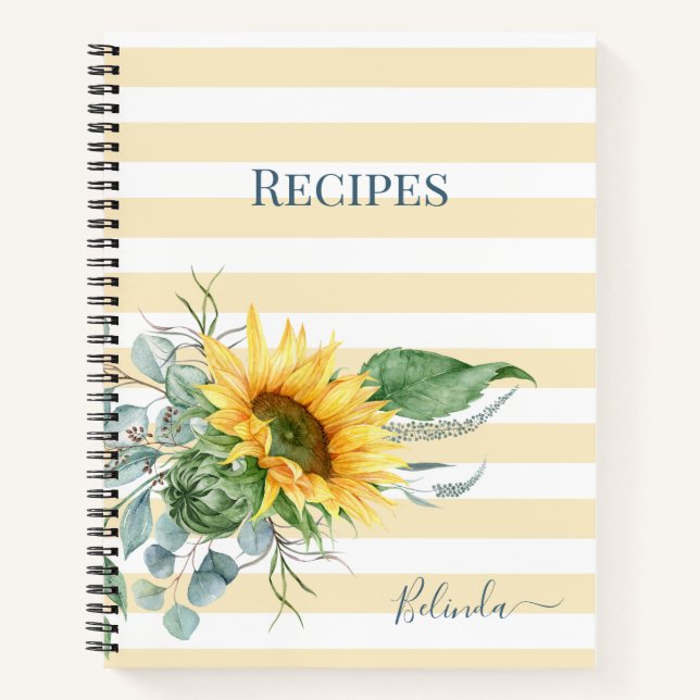 Elégant livre de recettes de fleurs de tournesol d (Devant)