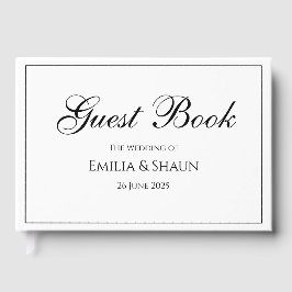 Élégant livre d'hôtes Mariage blanc et noir
