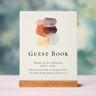 Élégant livre d'hôtes Mariage de feuilles d'automn