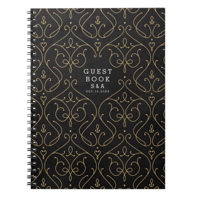 Élégant livre d'or de mariage classique moderne (Devant)