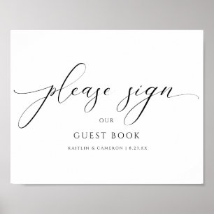 Élégant livre d'or Mariage signature calligraphie