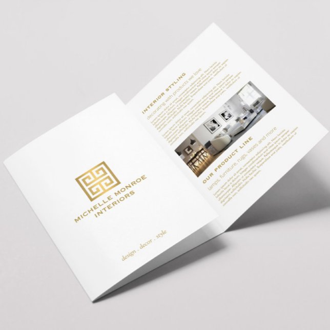 Élégant logo de clé grecque Brochure immobilière b (Créateur téléchargé)