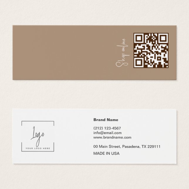 Élégant logo moderne Qr Code carte d'affichage (Devant & derrière)