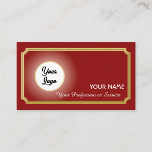 Élégant logo rouge ornement cadre or Carte de visi