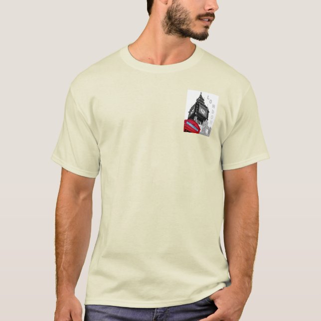 Elegant London Big Ben Clock Tower Rotes Telefon T-Shirt (Vorderseite)