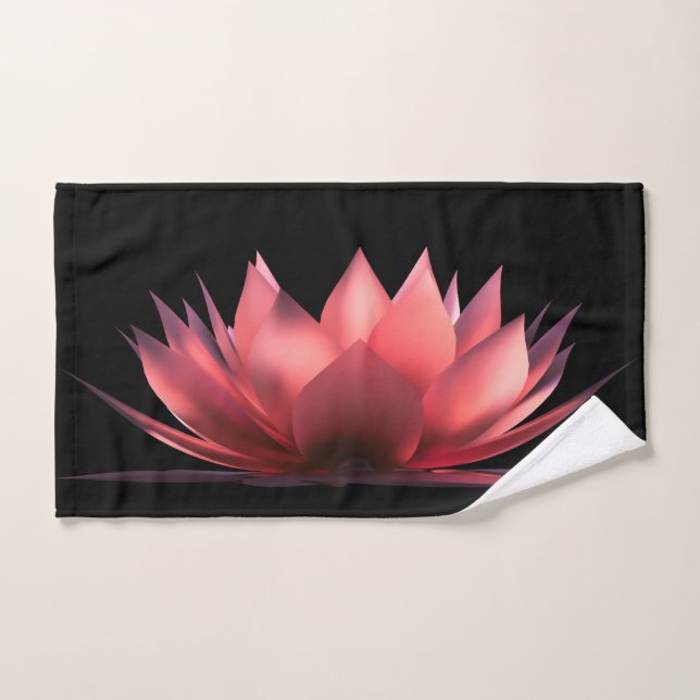 Elegant Lotus Black Badhandtuch Set (Handtuch)