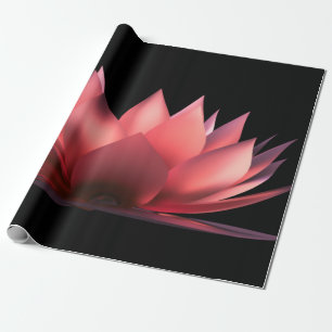 Elegant Lotus Black Geschenkpapier