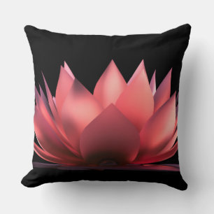 Elegant Lotus Black Kissen