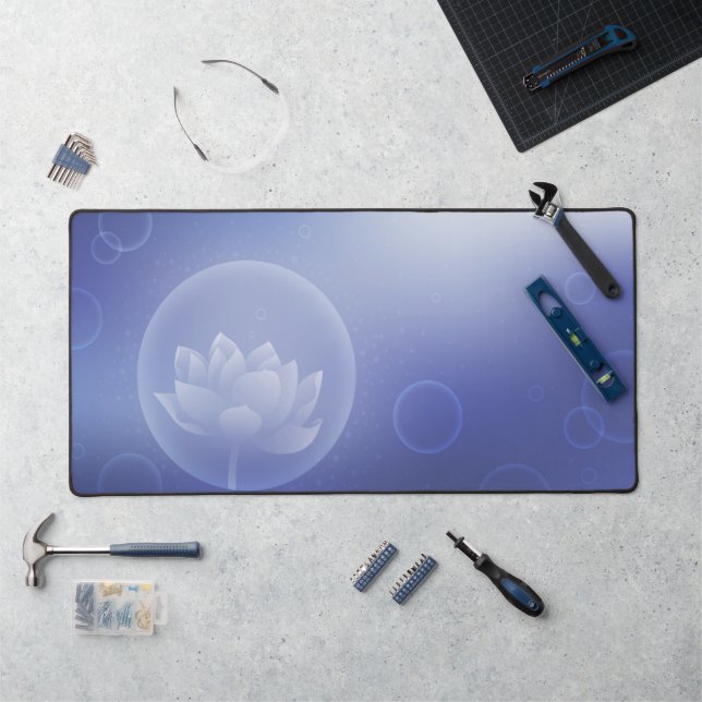 Elegant Lotus Bloom Desk Mat Schreibtischunterlage (Arbeitsplatz)