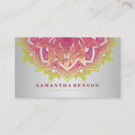 Elegant Lotus Blume Mandala Logo Yoga Instructor Visitenkarte