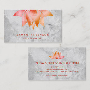 Elegant Lotus Blume Weiße Marmorpfanne Yoga Instru Visitenkarte