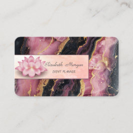 Elegant Lotus Burgundy Marble Visitenkarte