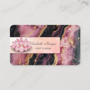 Elegant Lotus Burgundy Marble Visitenkarte